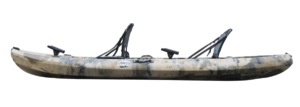 BKC TK219 12.2' Tandem Fishing Kayak W/ Soft Padded Seats, Paddles,6 Rod Holders Included 2-3 Person Angler kayak, Gray Camo