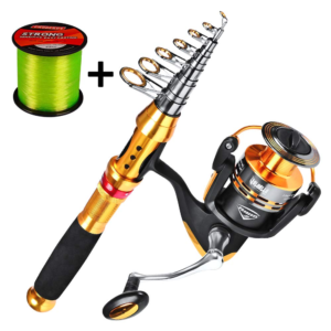 C0mdaba Fishing Rod and Reel Combos Full Kit Telescopic Fishing Pole with Spinning Reels Fishing Carrier Bag for Travel Saltwater Freshwater Fishing