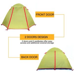 Camping Stylish Tent, 2P green 3 season
