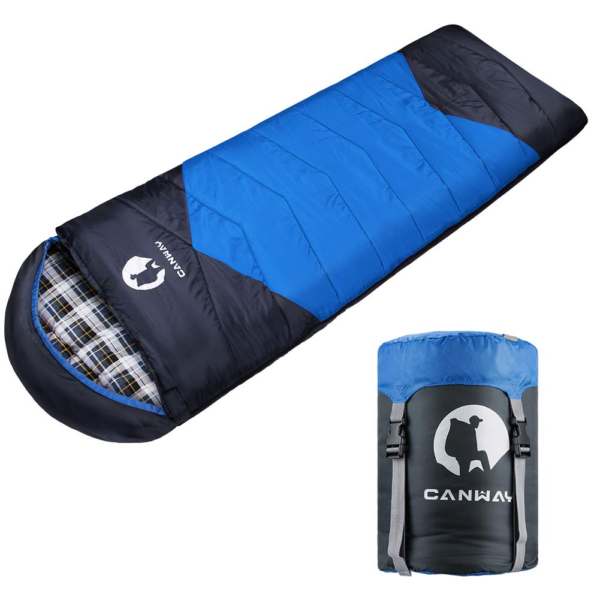 CANWAY Sleeping Bag with Compression Sack, Lightweight and Waterproof for Warm & Cold Weather, Comfort for 4 Seasons Camping/Traveling/Hiking
