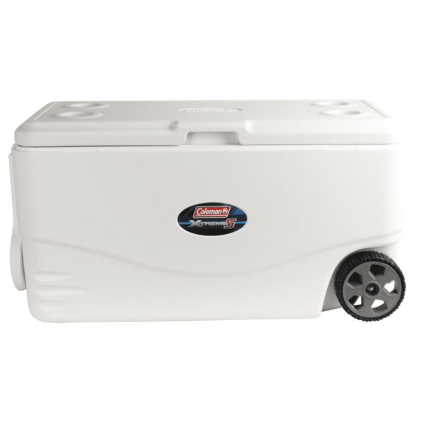 Coleman 100 Quart Xtreme 5 Day Heavy-Duty Cooler With Wheels, White