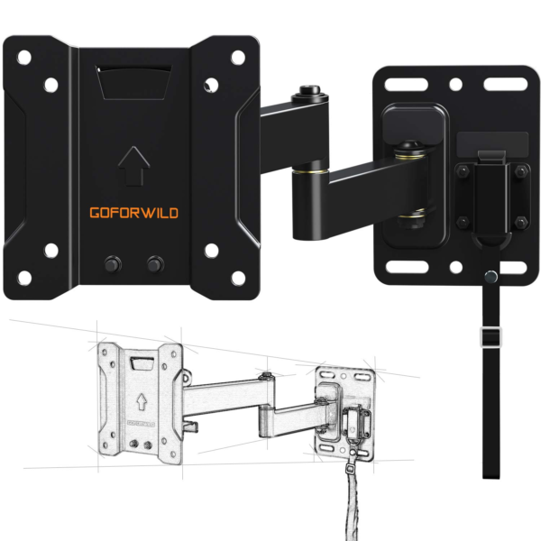GOFORWILD RV TV Mount for Camper Full Motion Lockable TV Wall Mount for 10-26 inch LED LCD OLED Plasma Flat Screen TV, RV Mount on Motor Home Camper Truck