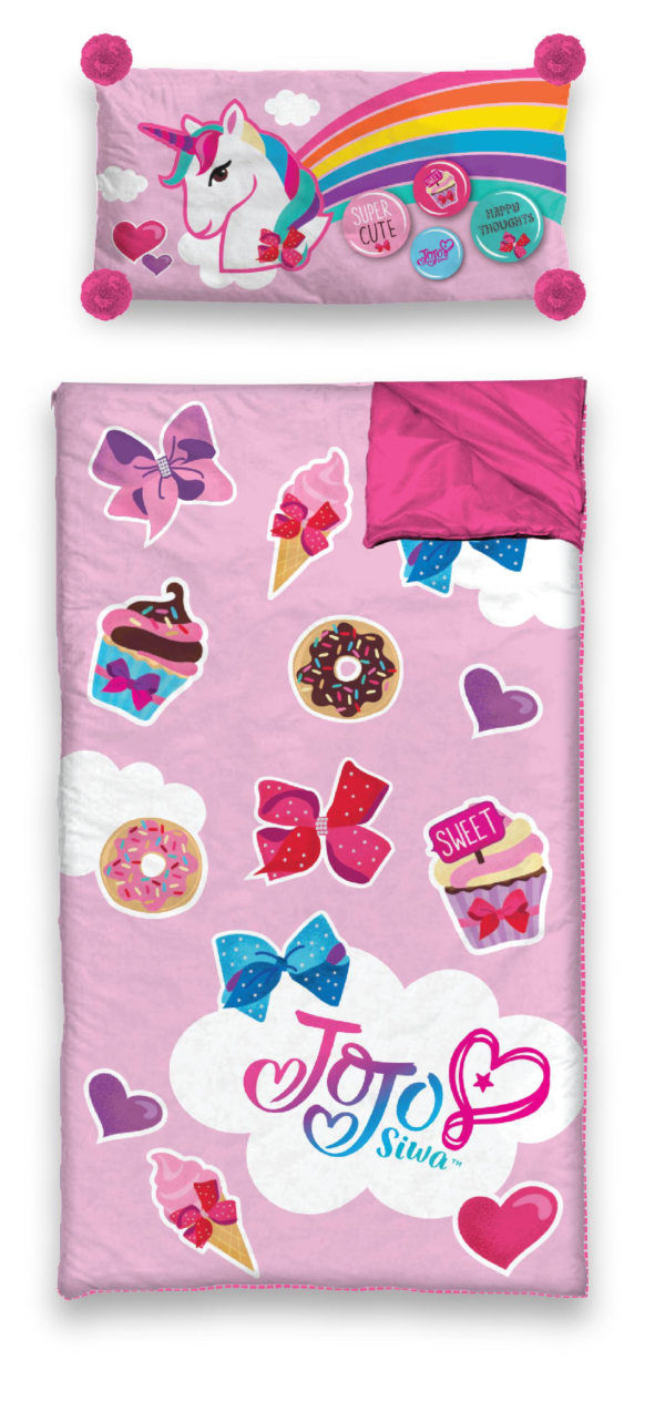Jojo Siwa Slumber Sleeping Bag with Bonus Pillow, Size: 26 inch x 46 inch, Pink