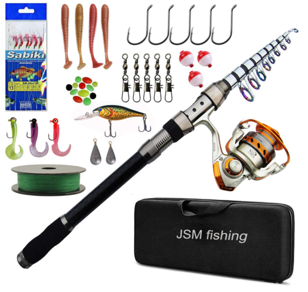 JSHANMEI Fishing Rod and Reel Combos Carbon Fiber Telescopic Fishing Rod with Reel Combo Sea Saltwater Freshwater Kit Fishing Rod Kit