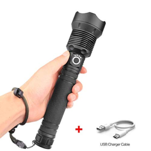 Most Powerful Flashlight USB Recharge Torch XHP50 26650 Rechargeable Hunting 50000 Lumens (XHP50-N)