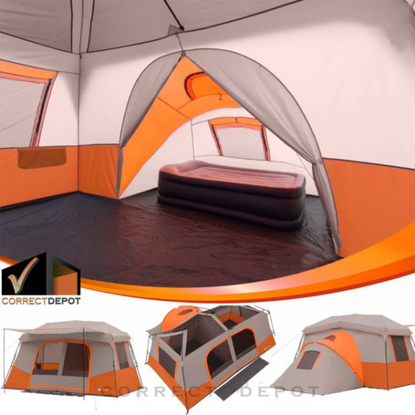 Ozark Trail 11 Person 3 Room Instant Cabin Tent Outdoor Camping &