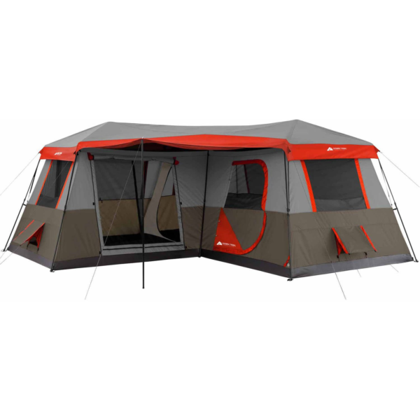 Ozark Trail 12 Person 3 Room L-shaped Instant Cabin Tent - 16' x 16' - Red