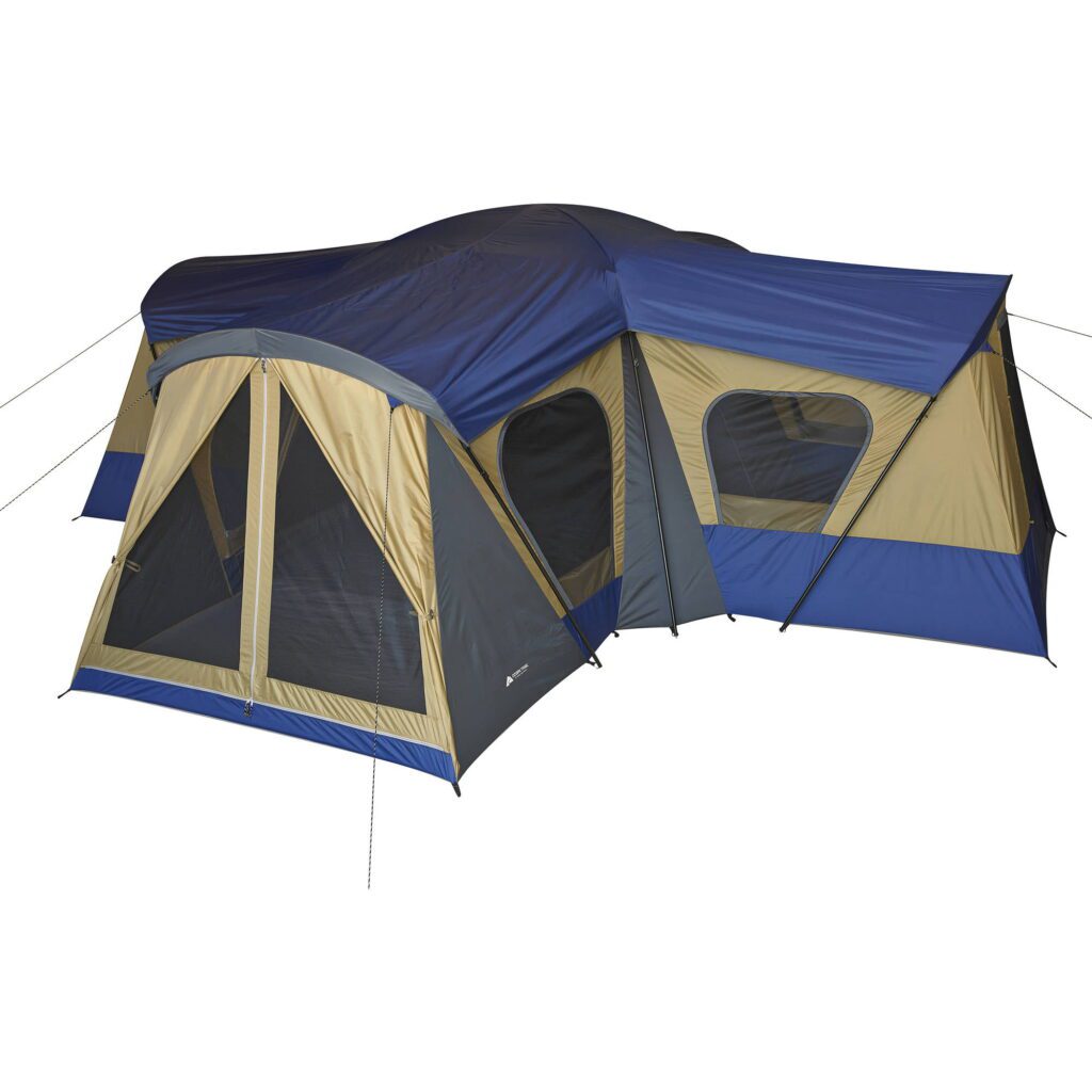 Ozark Trail Base Camp 14-Person Cabin Tent, Blue/Tan