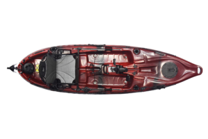 Riot Mako 10 Angler Sit-on-Top Kayak with Impulse Pedal Drive, 10', Fire Storm red/Black