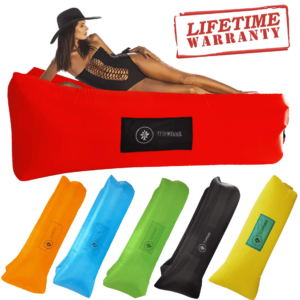 TechMinna Best Inflatable Lounger Blow Up Couch Beach and Camping Chair Air Sofa Inflatable Couch and Portable Hammock | Camping Accessories for