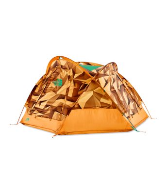 The North Face Homestead Domey 3 Tent: 3-Person 3-Season Storm Blue/Papaya Orange, One Size