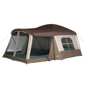 Wenzel Klondike Large Outdoor 8 Person Camping Tent with Screen Room, Brown