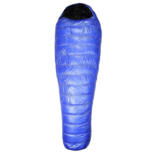 Western Mountaineering UltraLite Sleeping Bag: 20 Degree Down Royal Blue, 6ft 6in/Right Zip