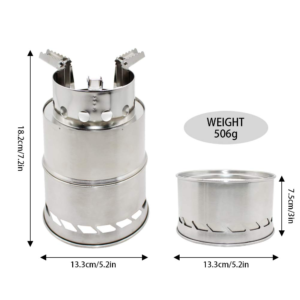 Youqee Folding Windproof Wood Stove Stainless Steel Outdoor Camping Stove for Hiking Backpacking Picnic BBQ Stove